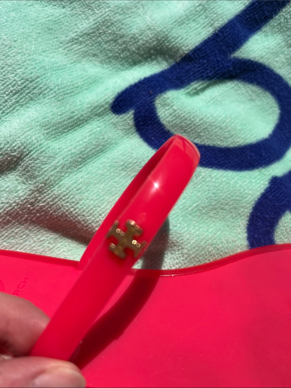 TORY BURCH MINI MILLER JELLY SANDALS Vibrant Pink Size 7 - Picture 8 of 8